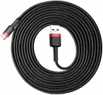 Baseus Cafule Cable Nylon USB/USB-C Cable QC3.0 2A 3M Black And Red - Image 2