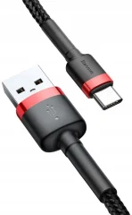 Baseus Cafule Cable Nylon USB/USB-C Cable QC3.0 2A 3M Black And Red - Image 7