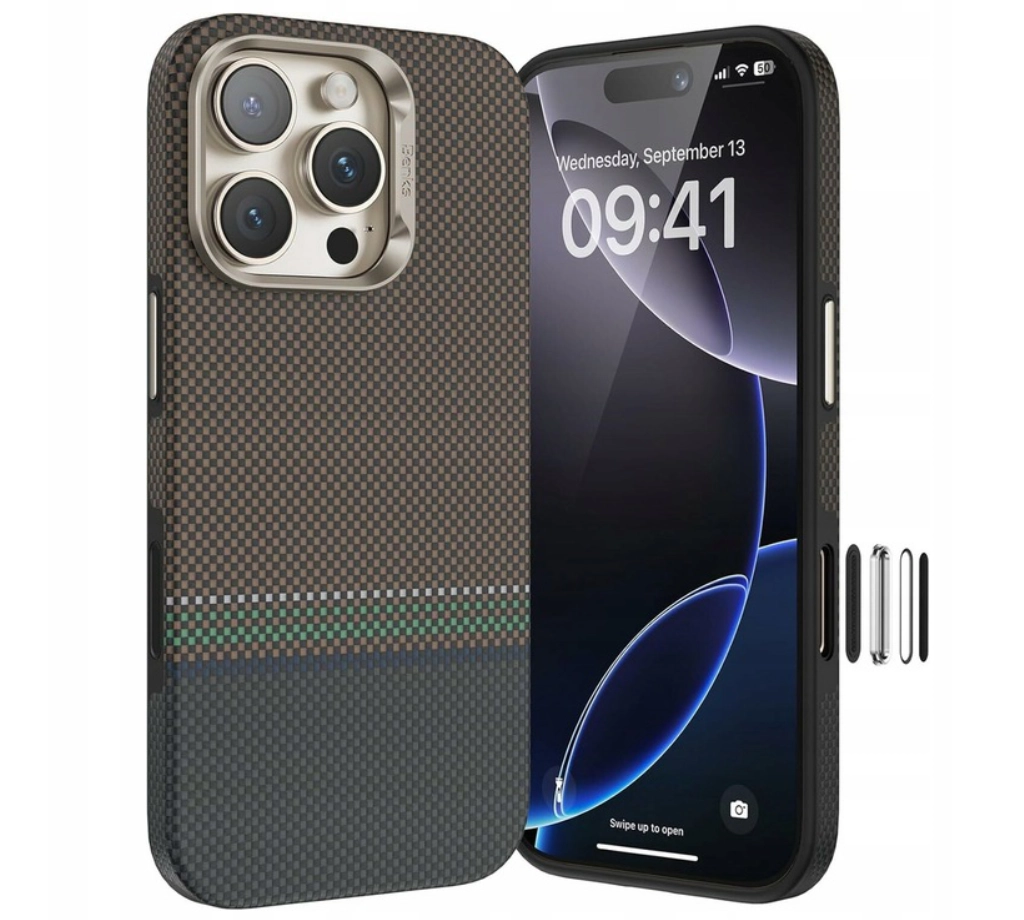 BENKS-Protective-Kevlar-etui-MagSafe-do-iPhone-16-Pro-wlokno-aramidowe-main BENKS Protective Kevlar case MagSafe for iPhone 16 Pro aramid fiber - Image 1