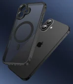 Case for iPhone 16 CASE for MagSafe Matte Black Magnetic + 5D Glass - Image 4