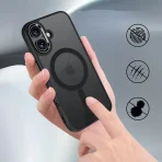 Case For iPhone 16 for Magsafe, Black Matt, Reinforced, Case) + 2xGlass - Image 7