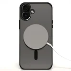 Case for iPhone 16 (For Magsafe, Magnetic, Matte, Black, Durable) + Glass - Image 2