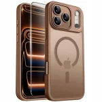 Case for iPhone 17 Pro for MagSafe REINFORCED 360° MATT DESERT TITANIUM GLASS