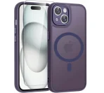 Case for iPhone 15 for MagSafe REINFORCED 360° PURPLE MAT + Glass for screen