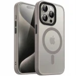 BACK CASE COVER MATTE RIGID MAGSAFE FOR IPHONE 15 PRO + GLASS